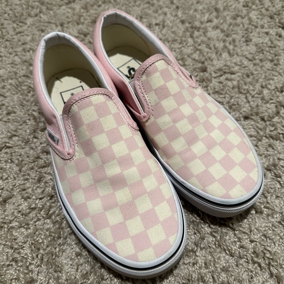 Vans Shoes - Vans Pink Checkered Slip-On Shoes